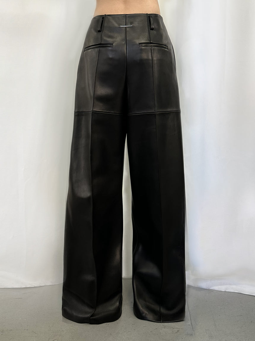 MERCURY LEATHER TAILORED TROUSERS - BLACK