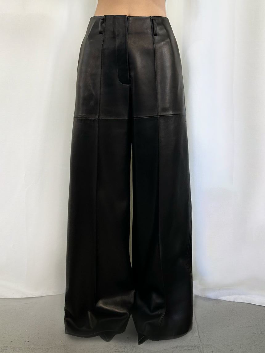 MERCURY LEATHER TAILORED TROUSERS - BLACK