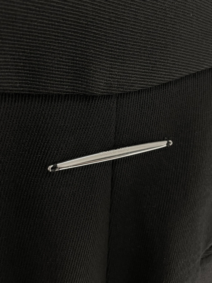 CLAW BELT LOOP TAILORED TROUSERS - BLACK
