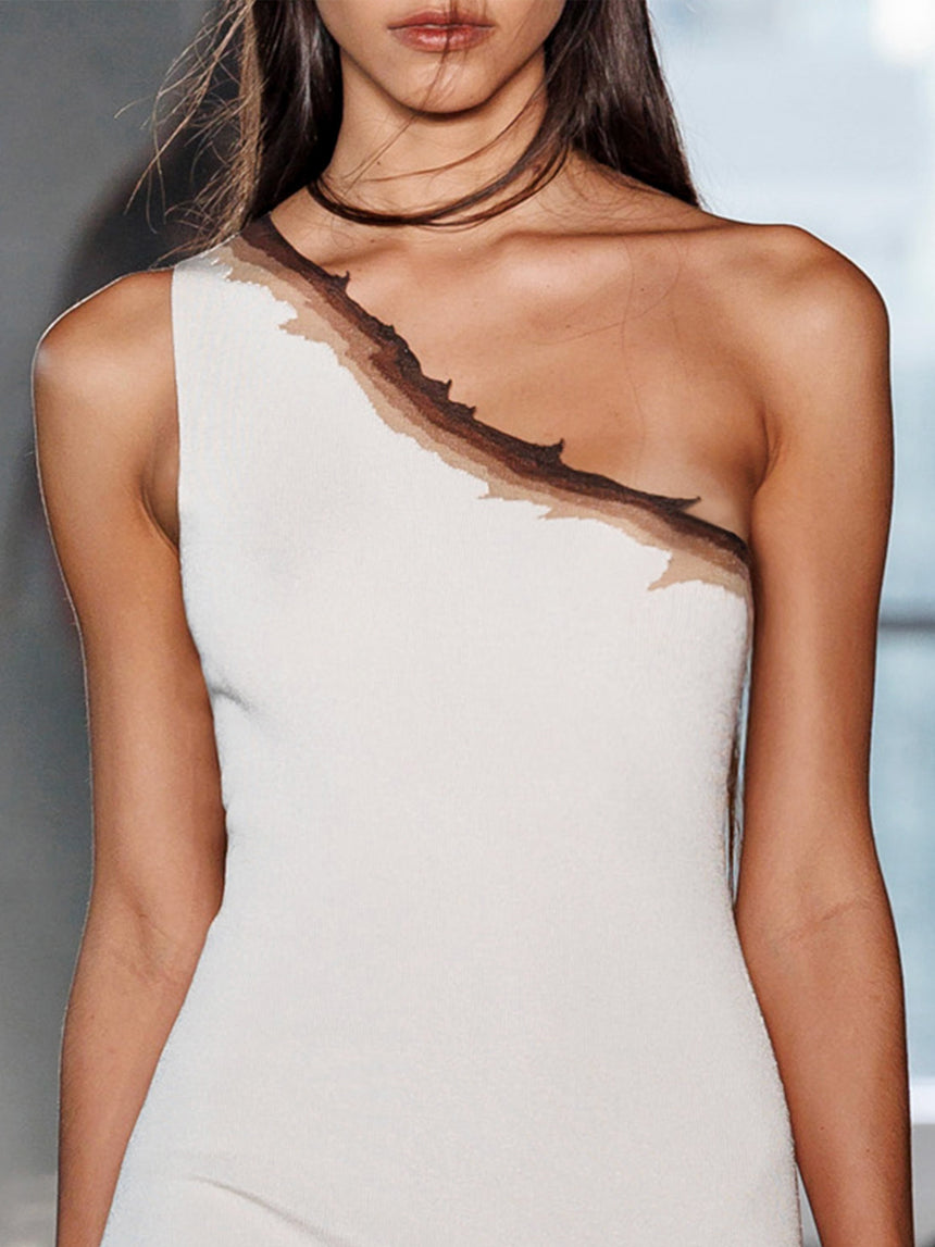 FLAME ONE SHOULDER TOP - IVORY
