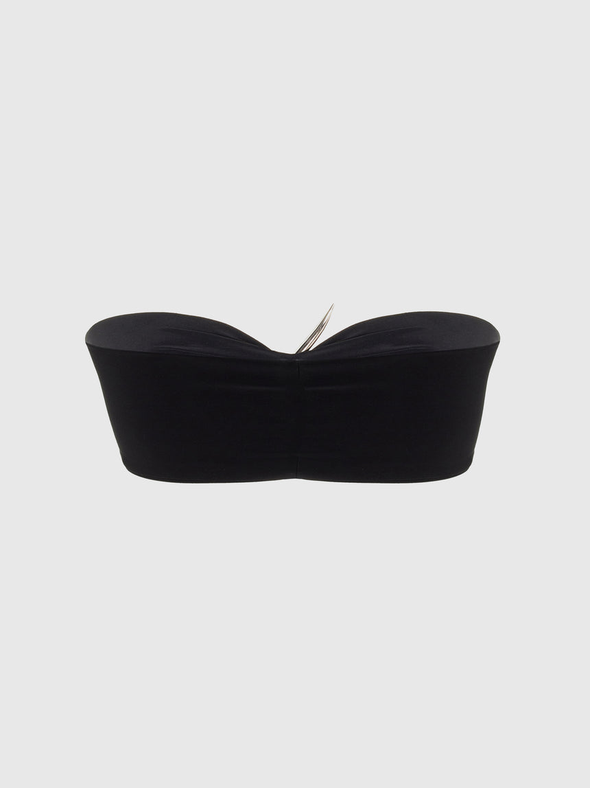 PIERCED DAGGER BRALETTE - BLACK