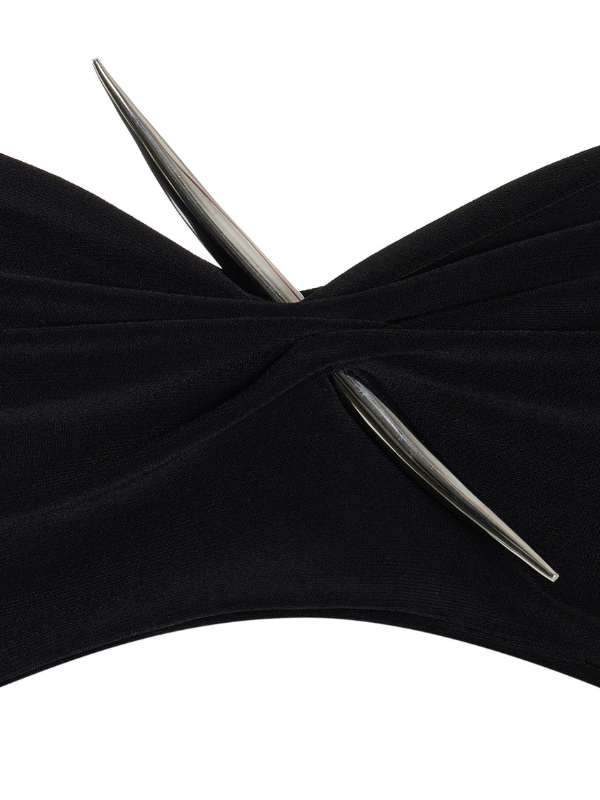 PIERCED DAGGER BRALETTE - BLACK
