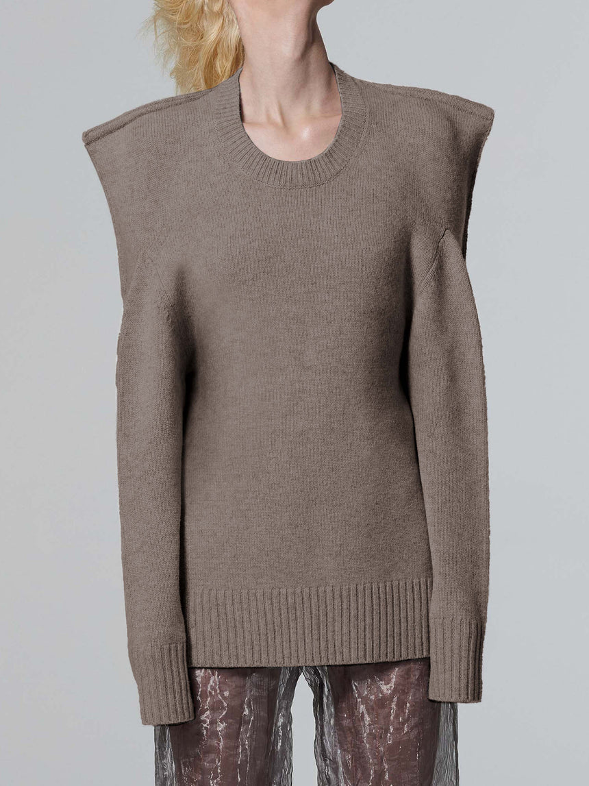 SQUARE SWEATER - BROWN GREY