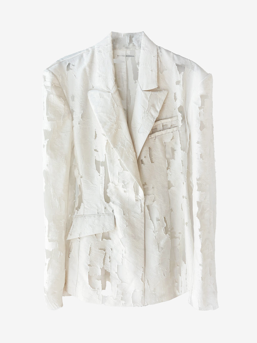 TORN BLAZER - IVORY