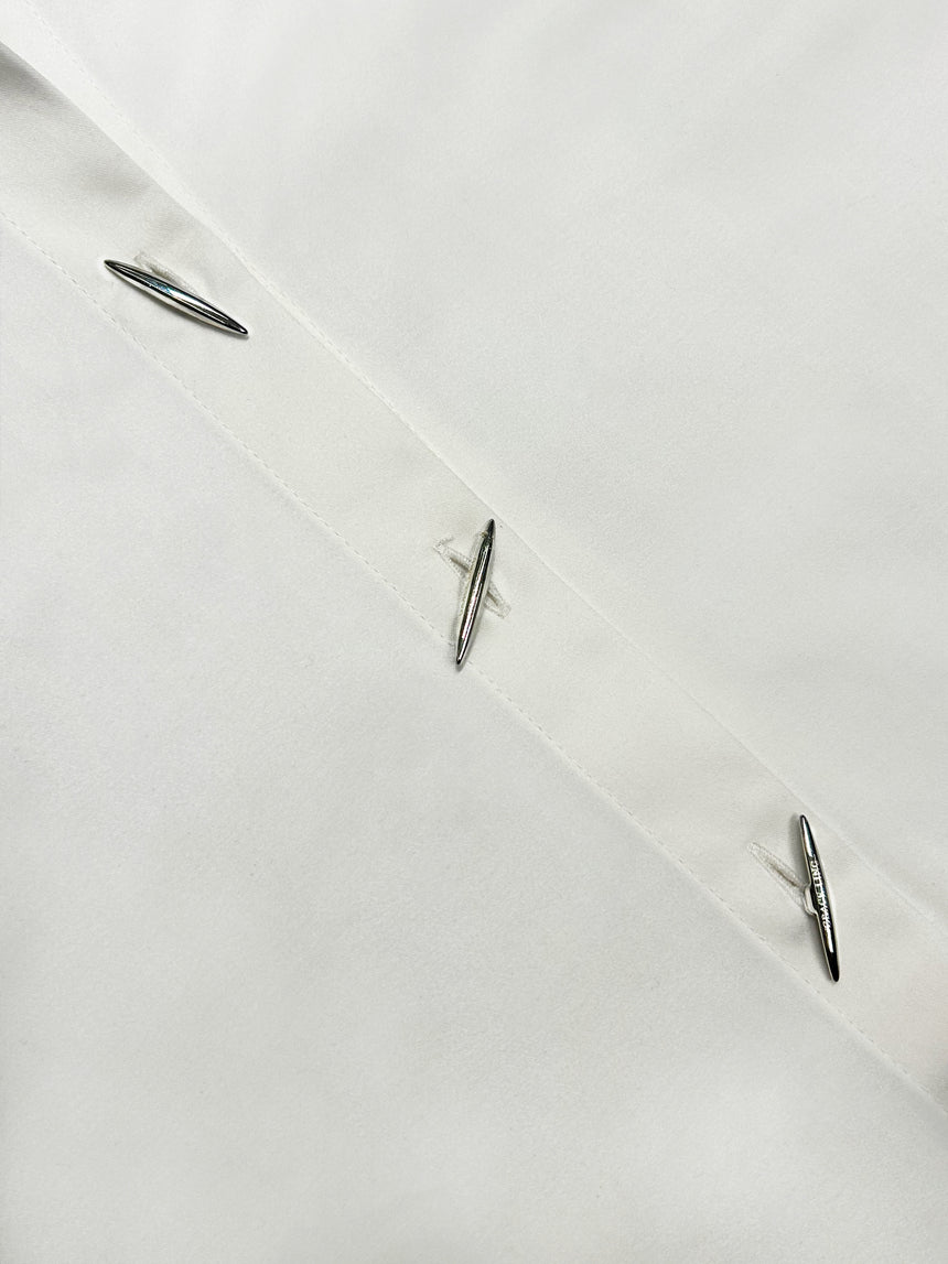 STITCHES OVERSIZED WRAP SHIRT - WHITE