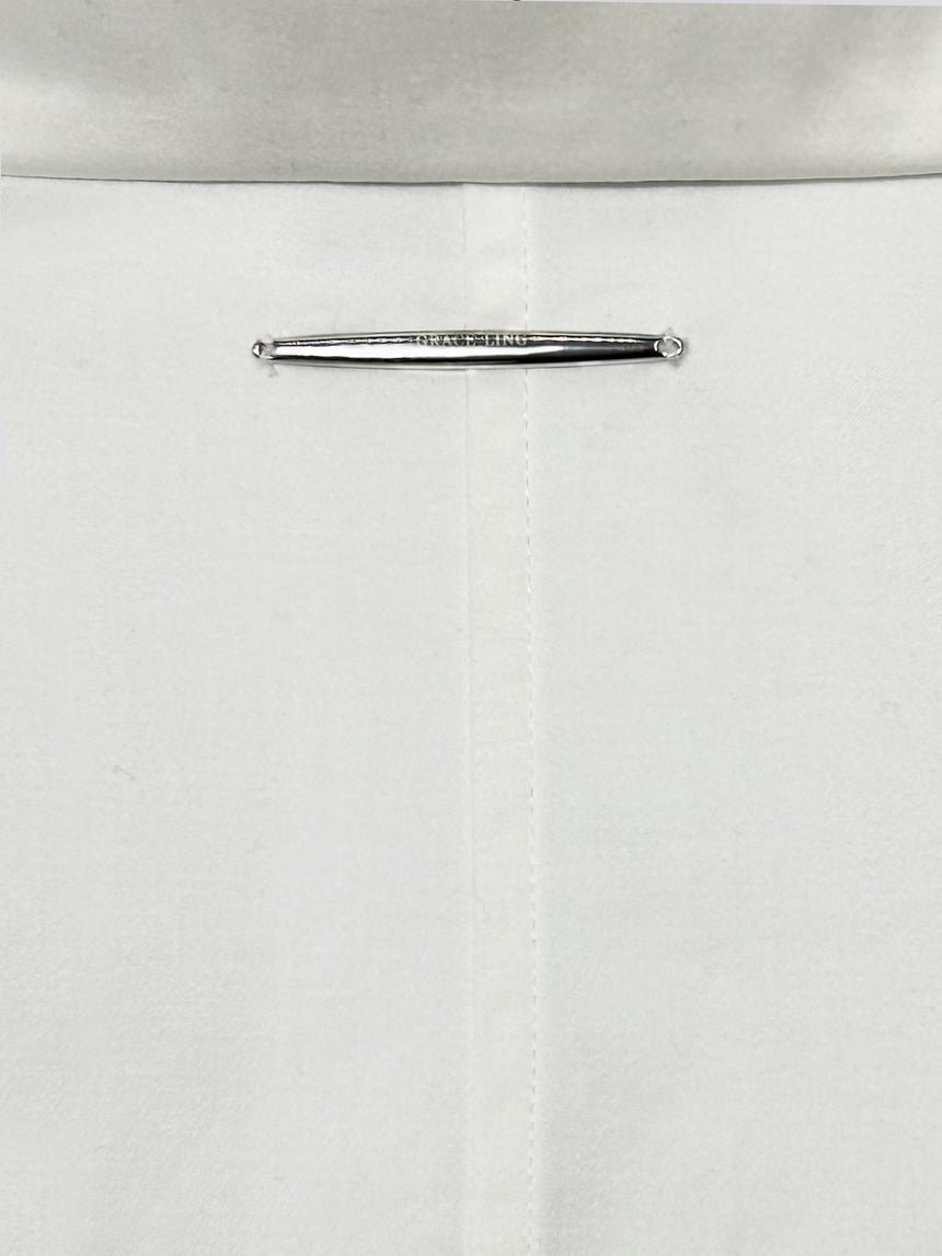STITCHES OVERSIZED WRAP SHIRT - WHITE