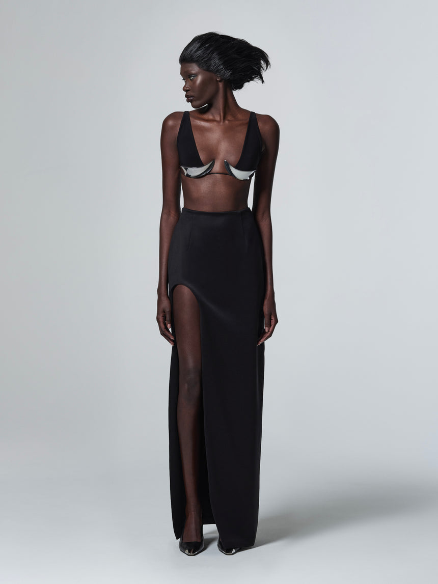 CRESCENT SLIT MAXI SKIRT