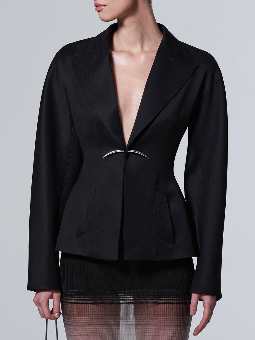 PIERCED VERTEBRAE WOOL BLAZER