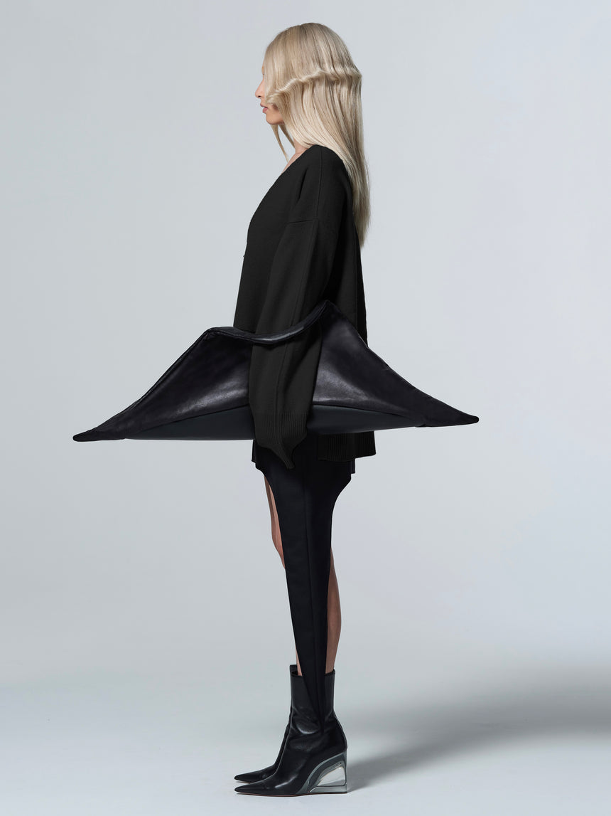 CASHMERE OVERSIZED CARDIGAN - BLACK