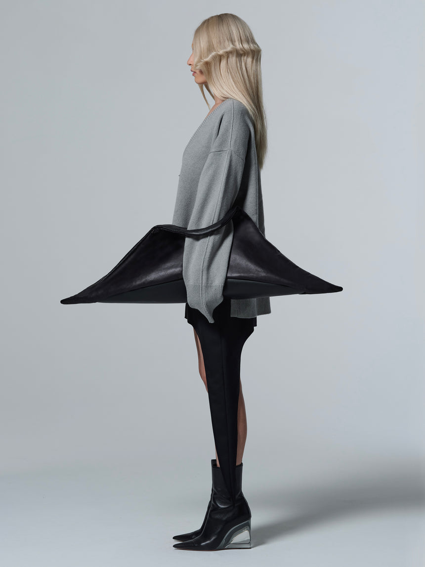 CASHMERE OVERSIZED CARDIGAN - STEEL GREY