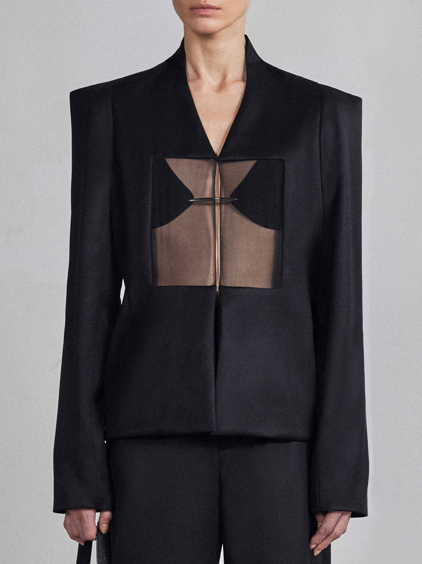 SQUARE SHEER CUT OUT BLAZER