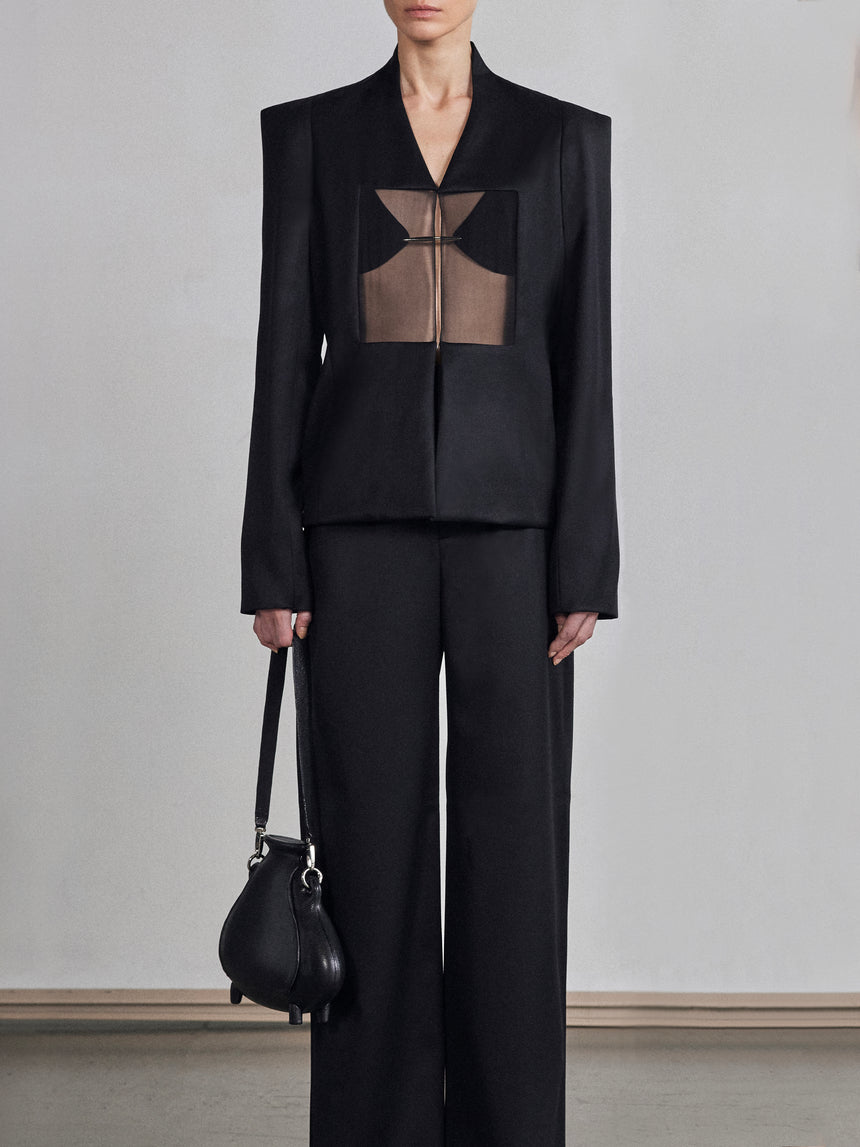 SQUARE SHEER CUT OUT BLAZER