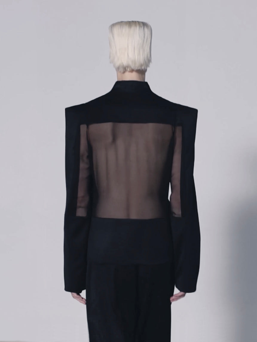 SQUARE SHEER CUT OUT BLAZER