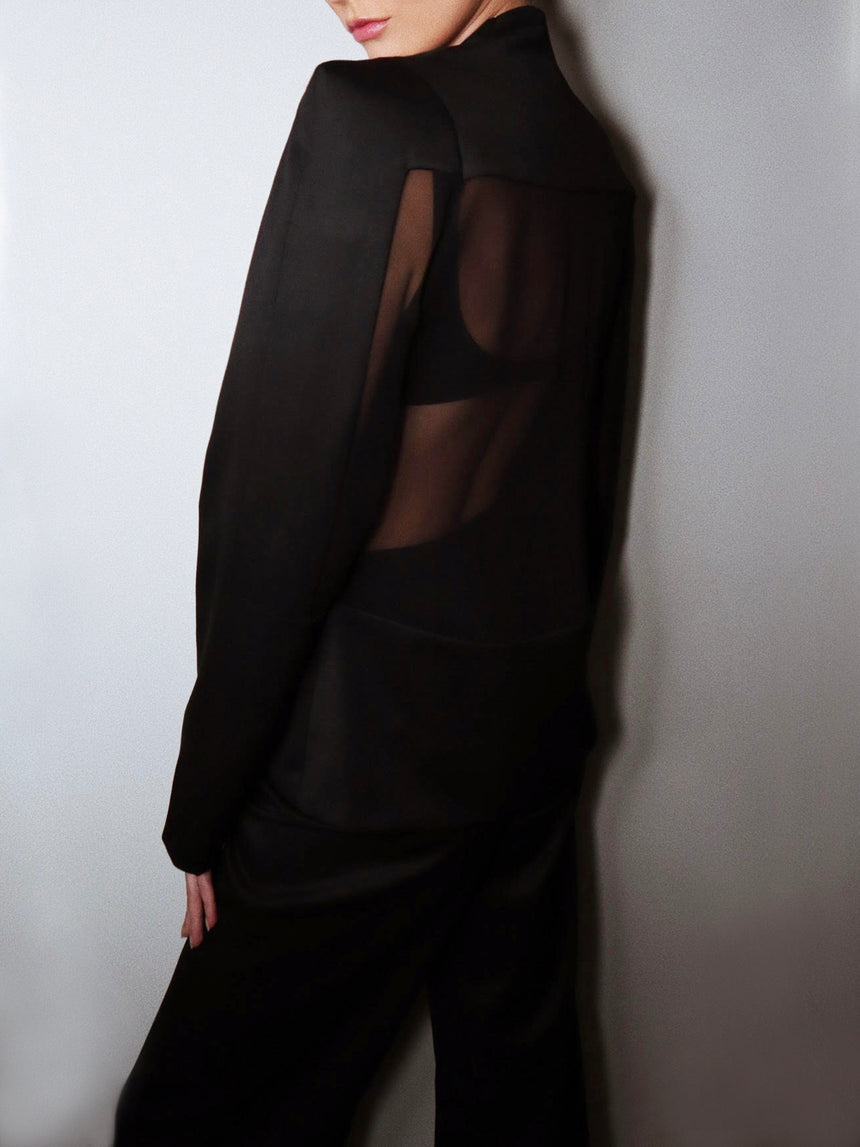 SQUARE SHEER CUT OUT BLAZER