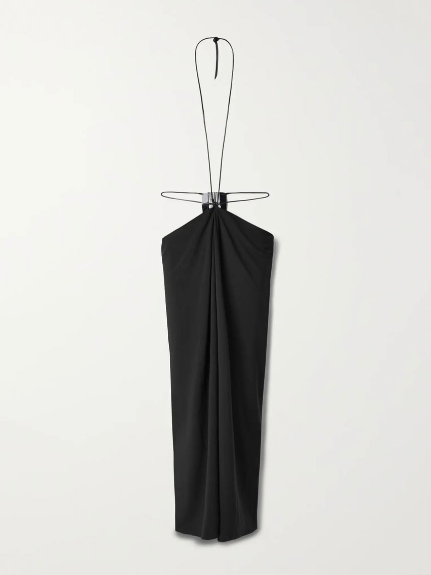 SQUARE LOWER BACK PLATE (PILLAR DRAPE SKIRT) - BLACK