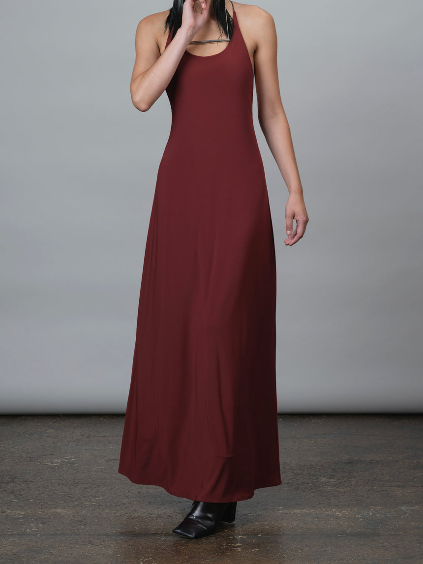 SPINE OPEN BACK (MAXI DRESS) - BURGUNDY