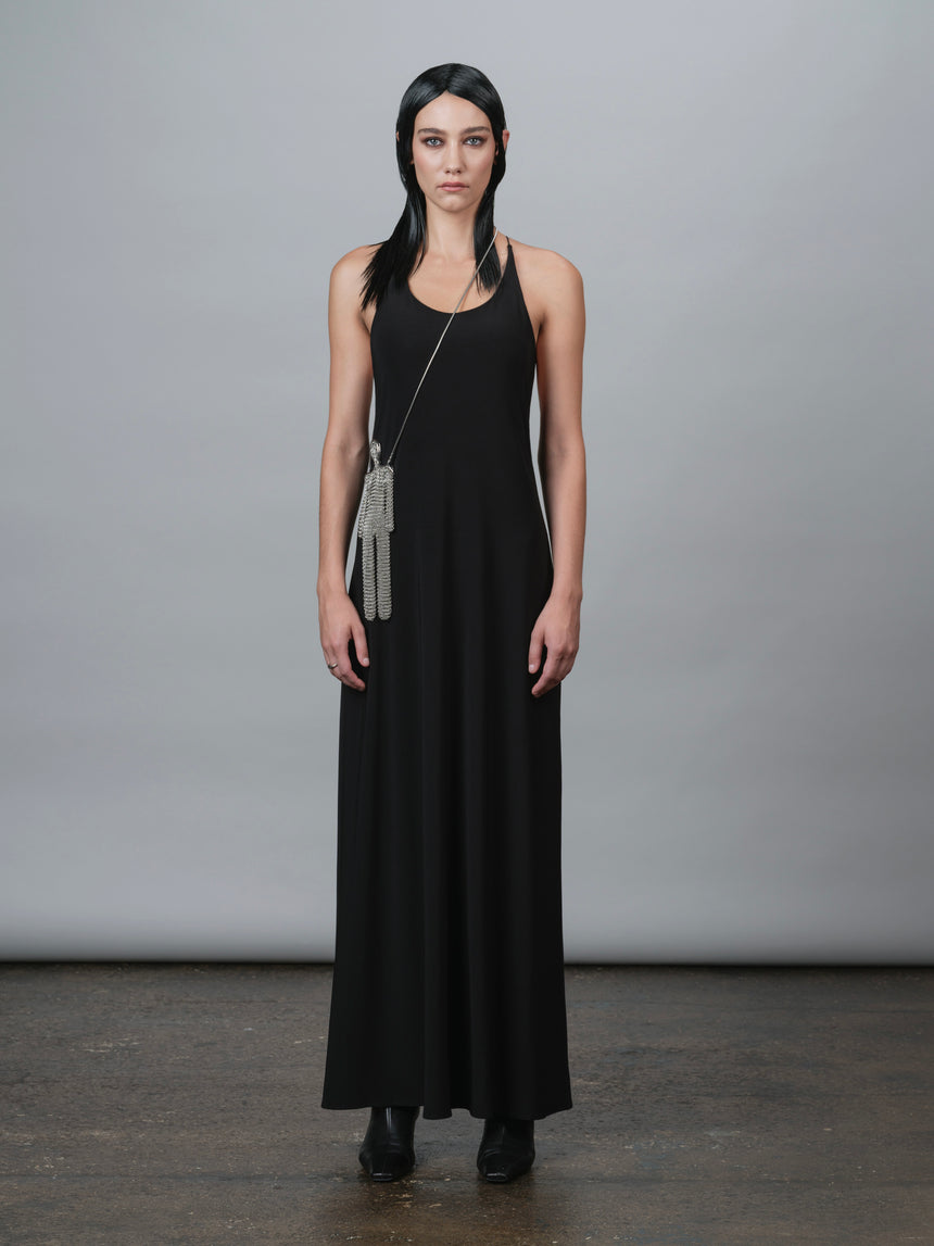 SPINE OPEN BACK (MAXI DRESS) - BLACK