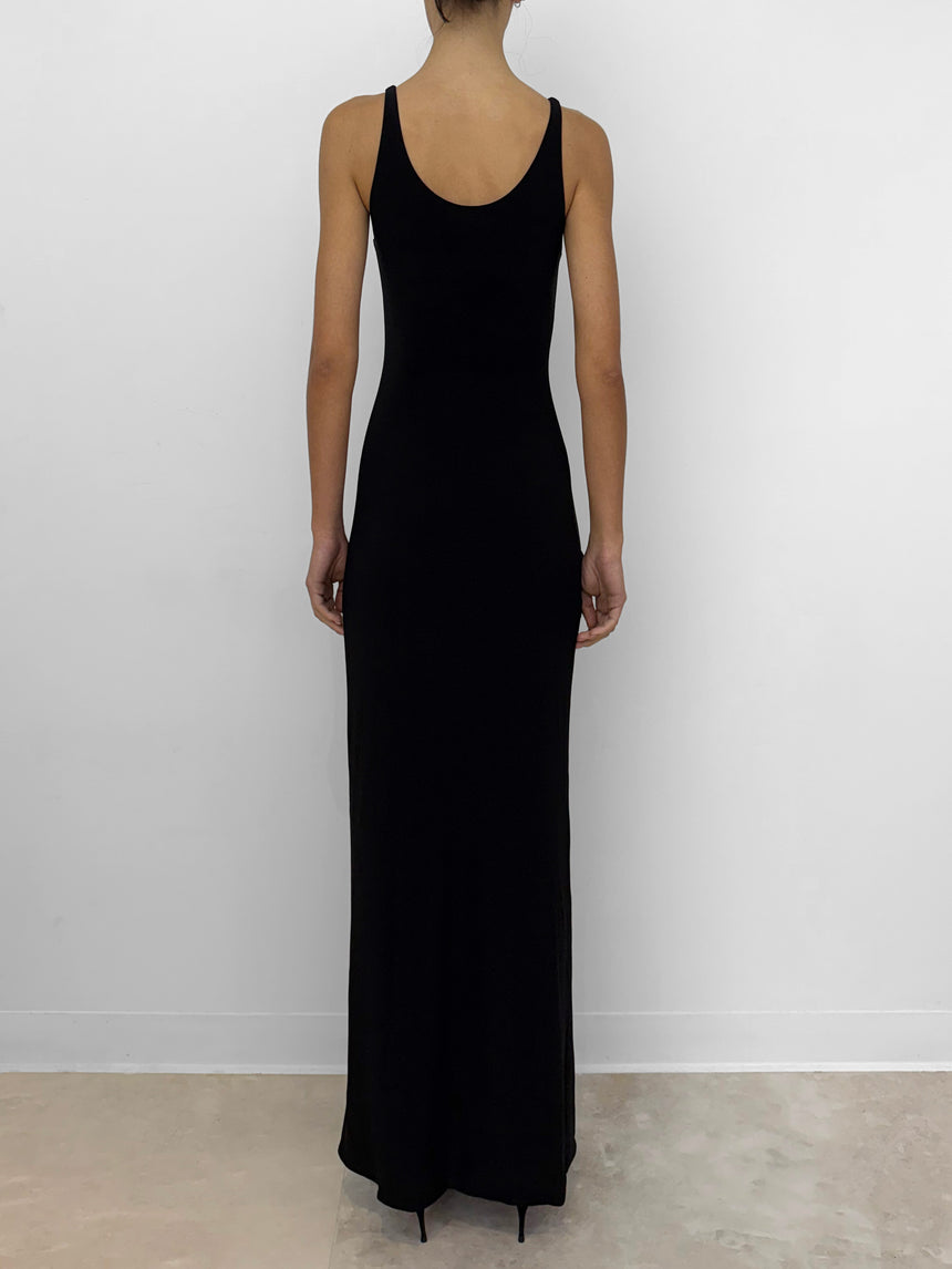 CLAW SLIP DRESS - BLACK