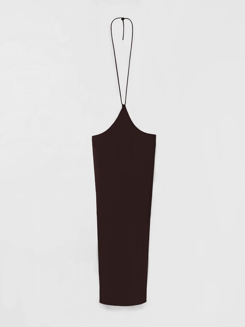 (SS26 PRE-ORDER) LOGO TAG TIE PILLAR SKIRT - BURGUNDY