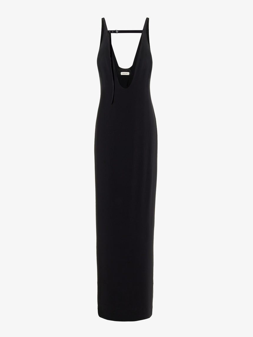 (SS26 PRE-ORDER) BELTED MAXI PILLAR DRESS - BLACK