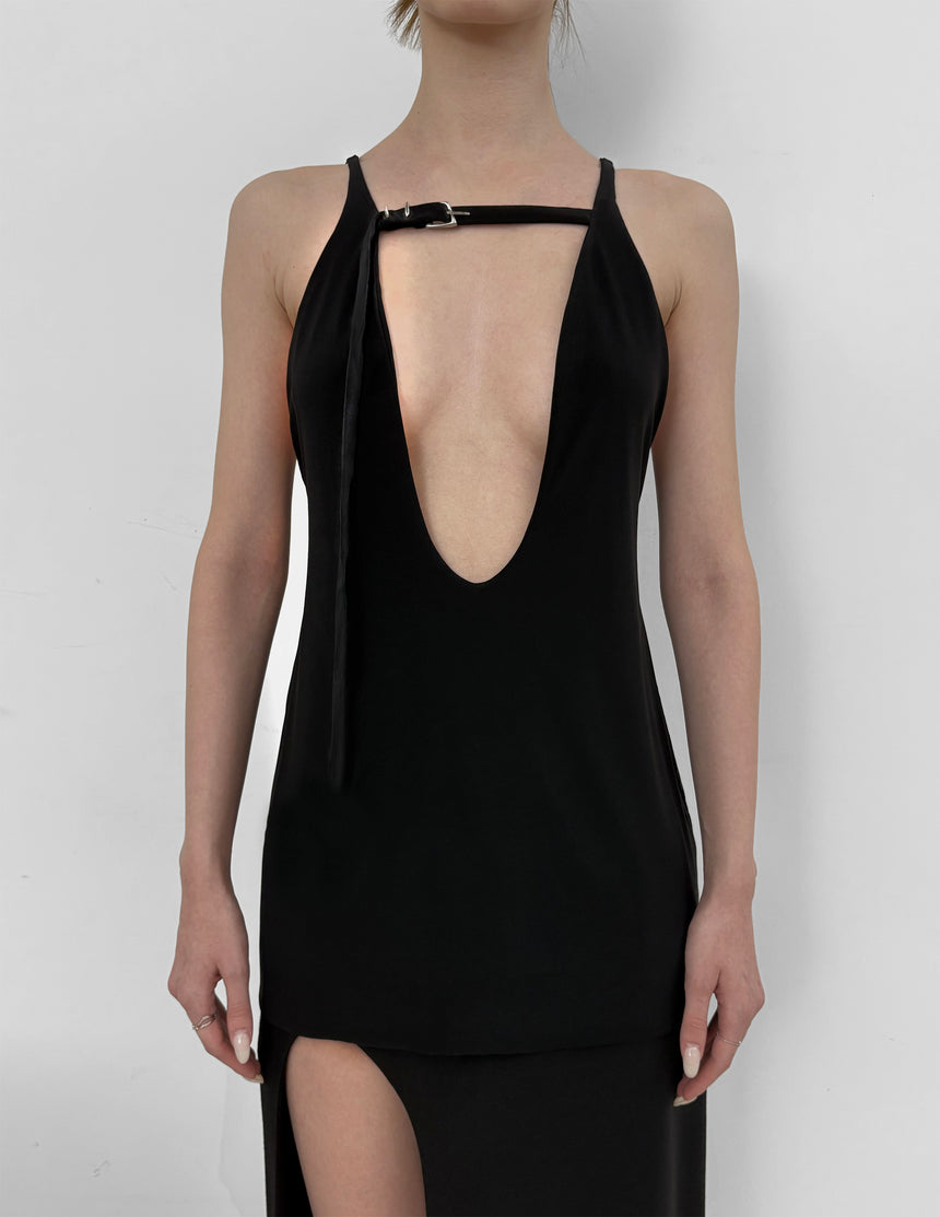 (PRE-ORDER) BELTED TANK TOP - BLACK