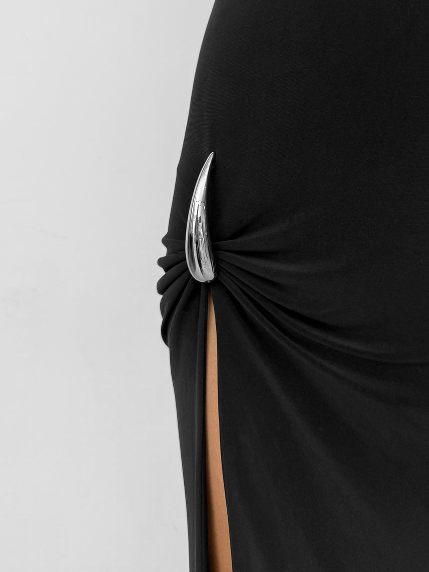 CLAW SLIP DRESS - BLACK