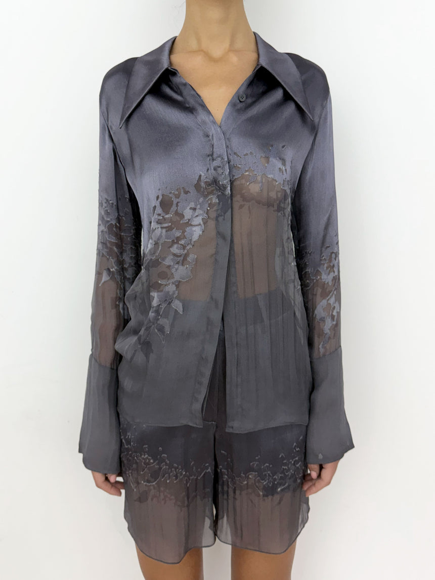 (SS26 PRE-ORDER) FOLIAGE TAILORED SHIRT - DARK GREY