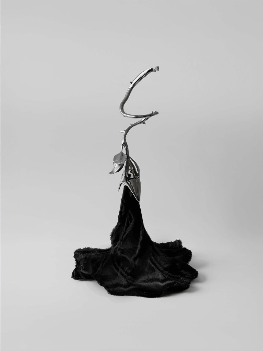 (SS26 PRE-ORDER) POISON TRUMPET FLOWER BAG - BLACK PONYHAIR