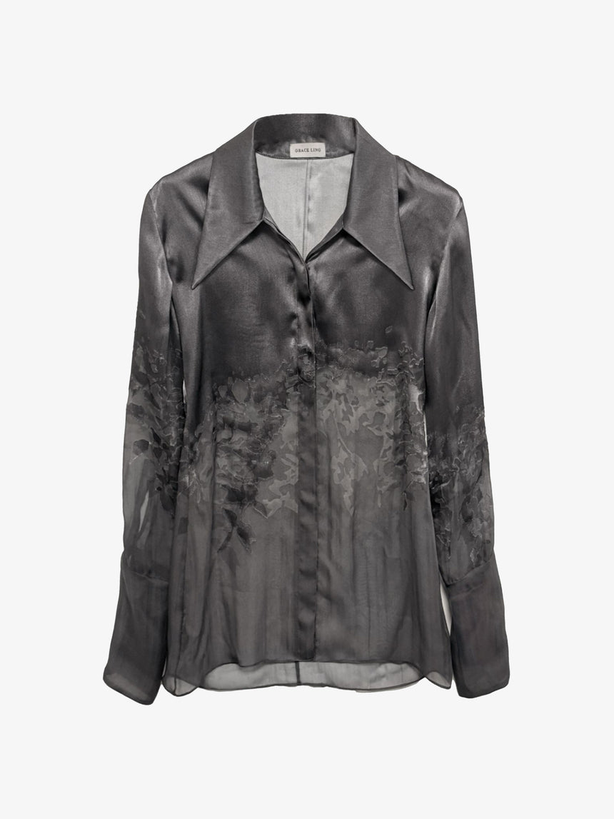 (SS26 PRE-ORDER) FOLIAGE TAILORED SHIRT - DARK GREY