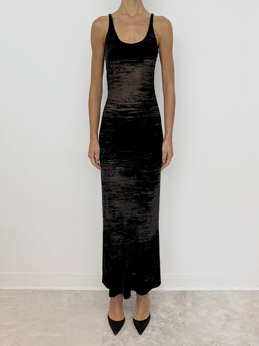 (SS26 PRE-ORDER) GLITCH BIAS MAXI DRESS