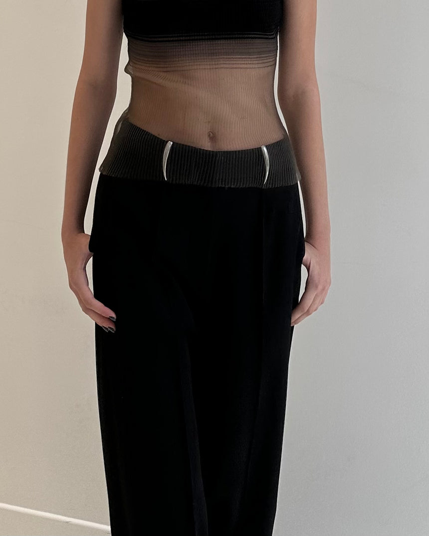 CLAW BELT LOOP TAILORED TROUSERS - BLACK (Pre-Order)