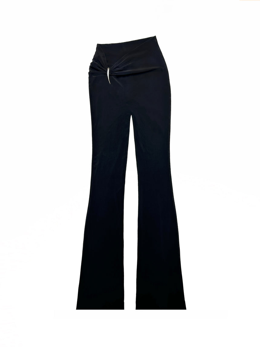 CLAW SUBTLE FLARE JERSEY TROUSERS - BLACK (Pre-Order)