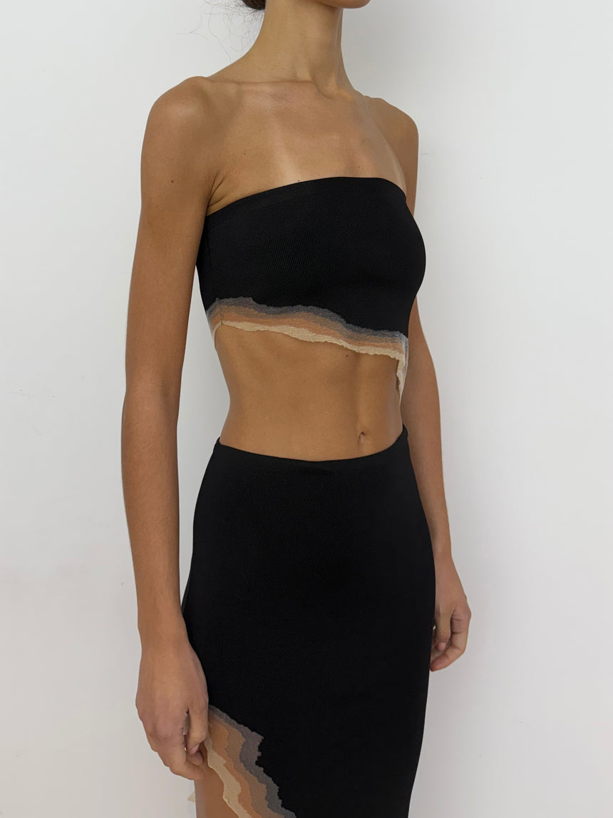 FLAME TUBE TOP - BLACK