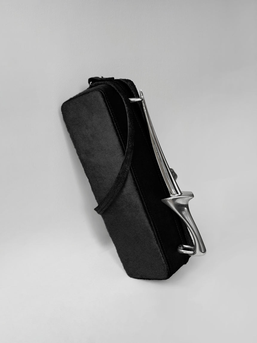 (SS26 PRE-ORDER) KNIFE BAG - BLACK PONYHAIR