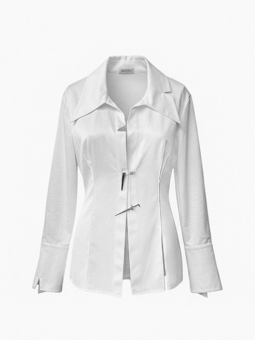 (SS26 PRE-ORDER) KNIFE SHEATH TAILORED SHIRT- WHITE