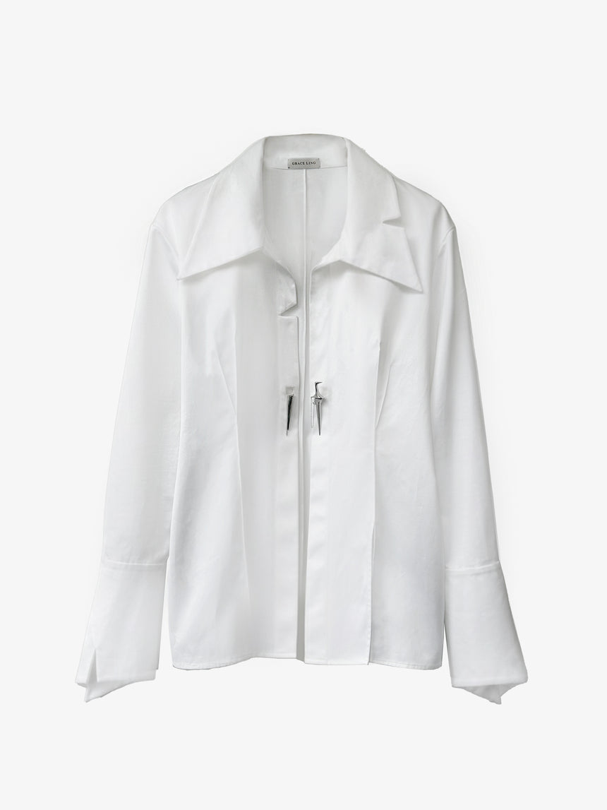 (SS26 PRE-ORDER) KNIFE SHEATH TAILORED SHIRT- WHITE