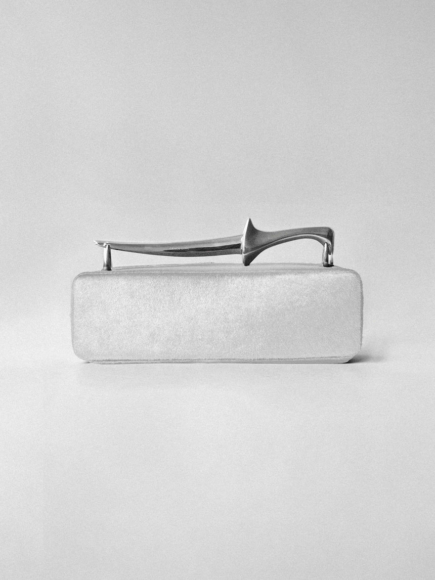 (SS26 PRE-ORDER) KNIFE BAG - WHITE PONYHAIR