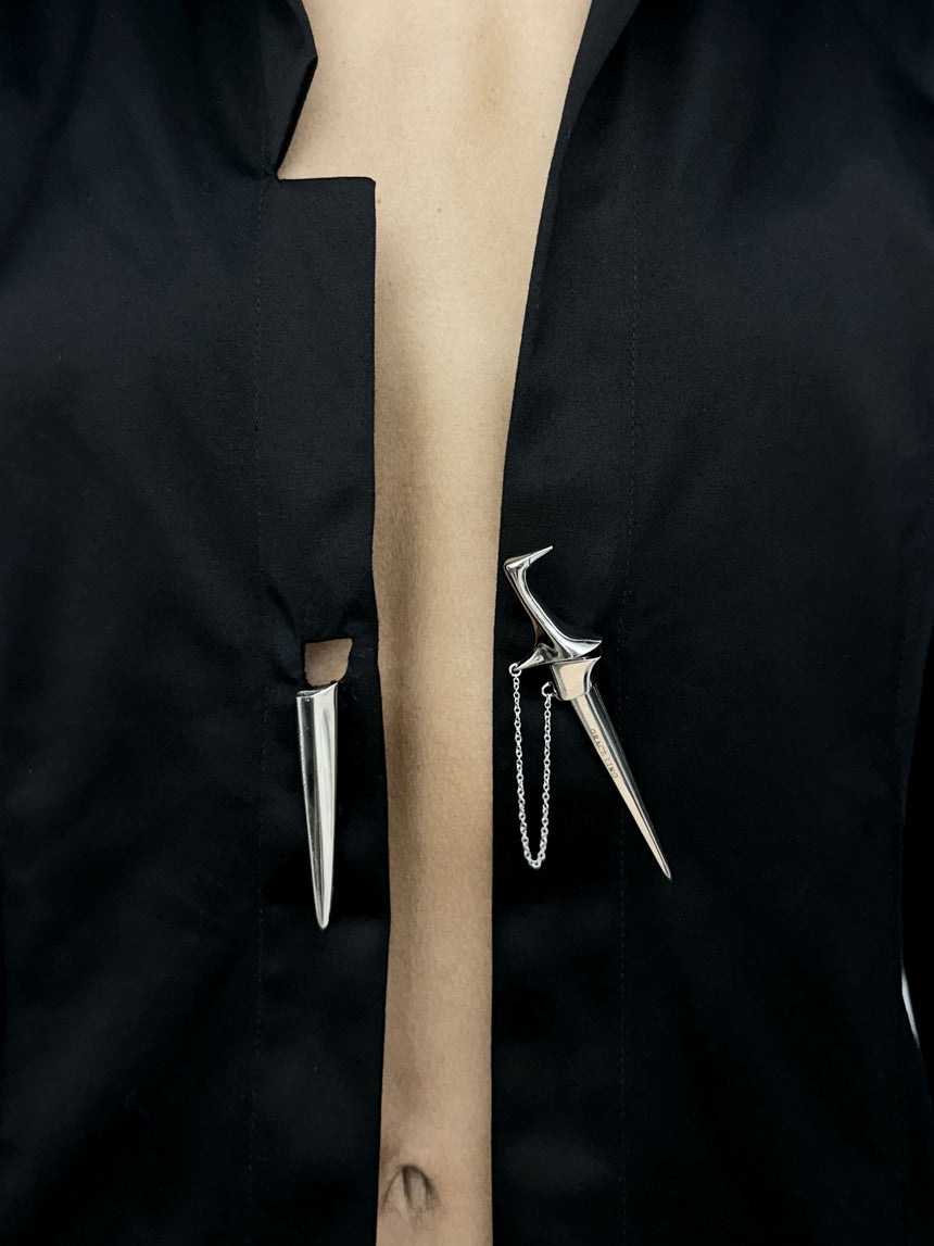 (SS26 PRE-ORDER) KNIFE SHEATH TAILORED SHIRT- BLACK