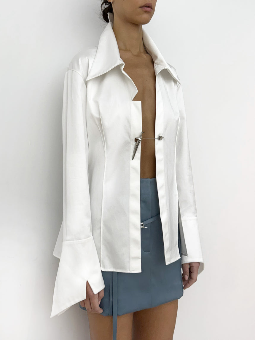 (SS26 PRE-ORDER) KNIFE SHEATH TAILORED SHIRT- WHITE