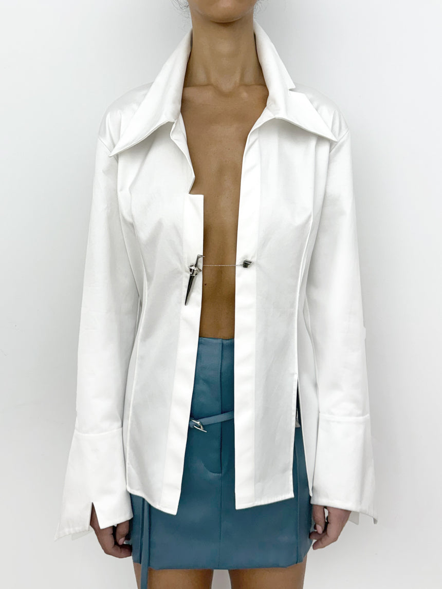 (SS26 PRE-ORDER) KNIFE SHEATH TAILORED SHIRT- WHITE