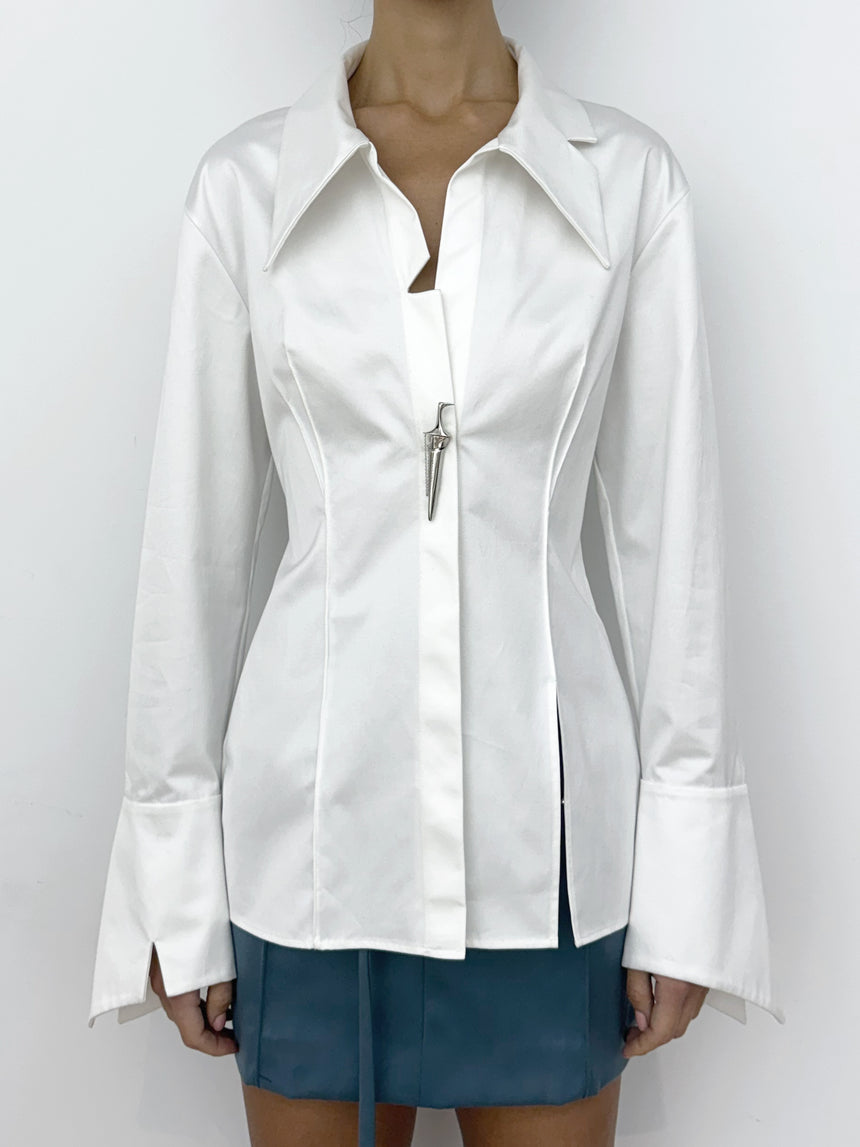 (SS26 PRE-ORDER) KNIFE SHEATH TAILORED SHIRT- WHITE