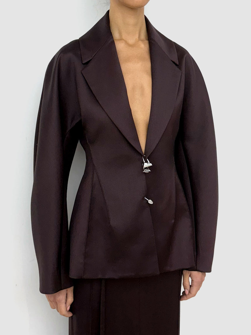 (SS26 PRE-0RDER) PADLOCKS BLAZER - BURGUNDY