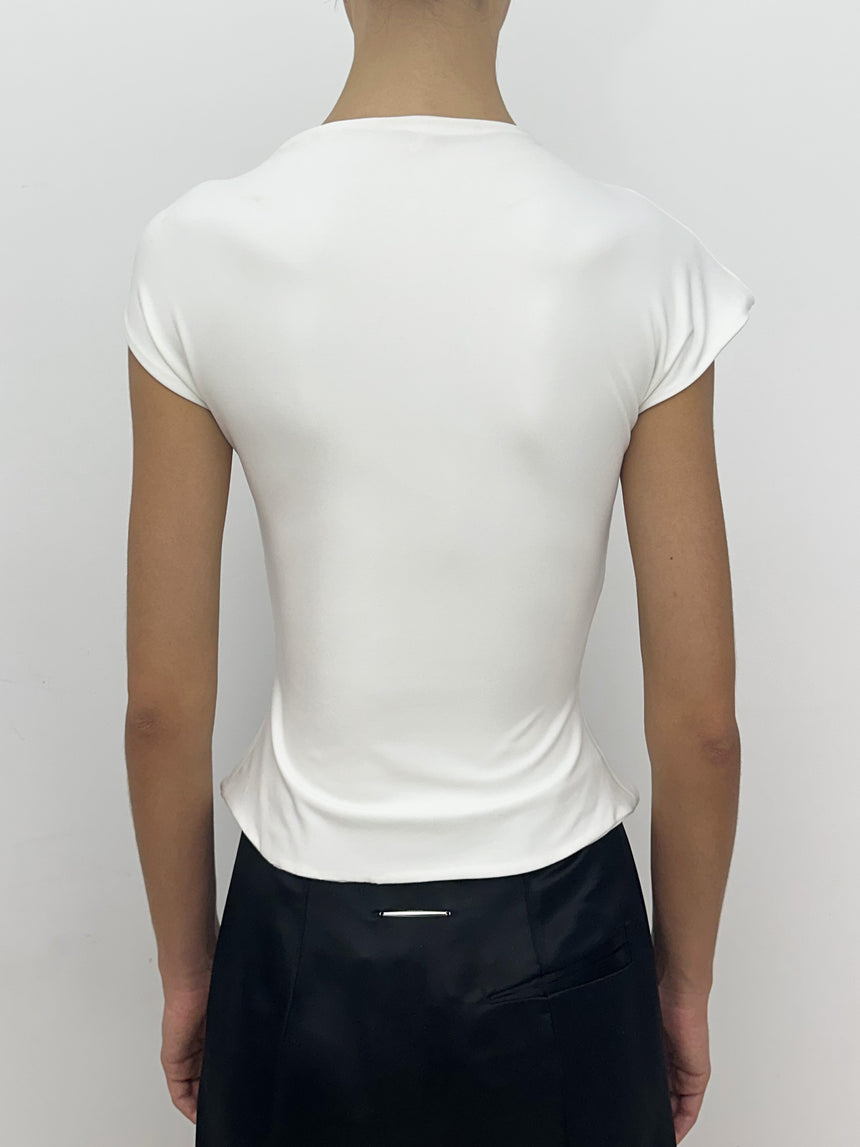 (SS26 PRE-ORDER) RELIC CHARMS MOCK NECK TOP - WHITE