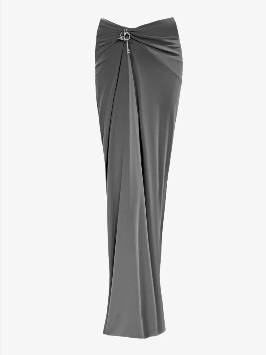 (SS26 PRE-ORDER) RELIC CHARMS DRAPED MAXI SKIRT - GREY