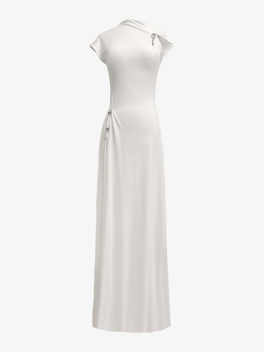(SS26 PRE-ORDER) RELIC CHARMS MAXI SLIT DRESS - WHITE