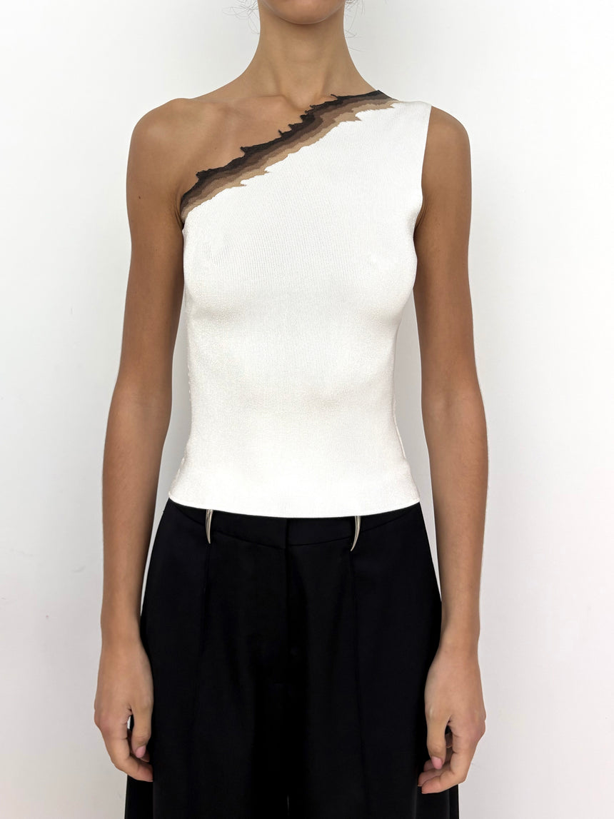 FLAME ONE SHOULDER TOP - IVORY