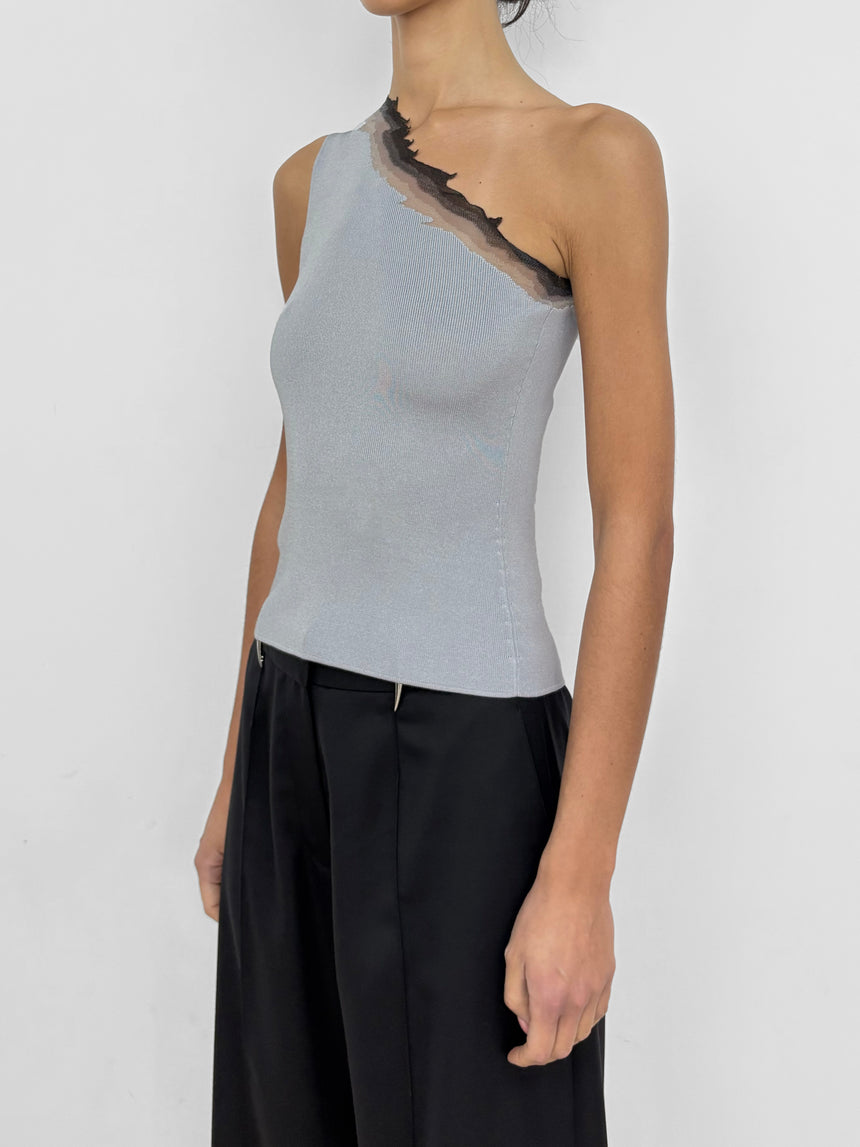 FLAME ONE SHOULDER TOP - ASH