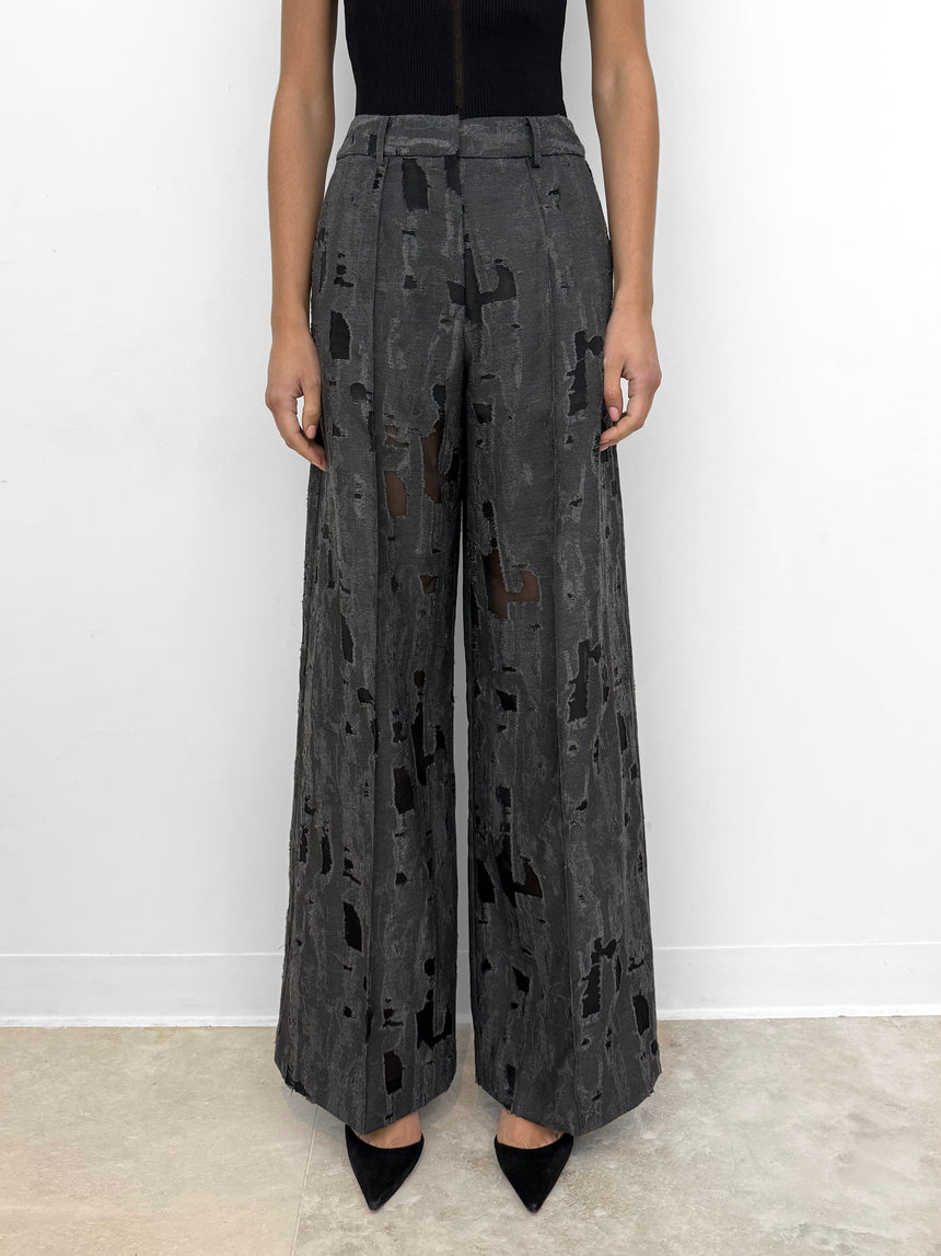 TORN TROUSERS - DARK GREY