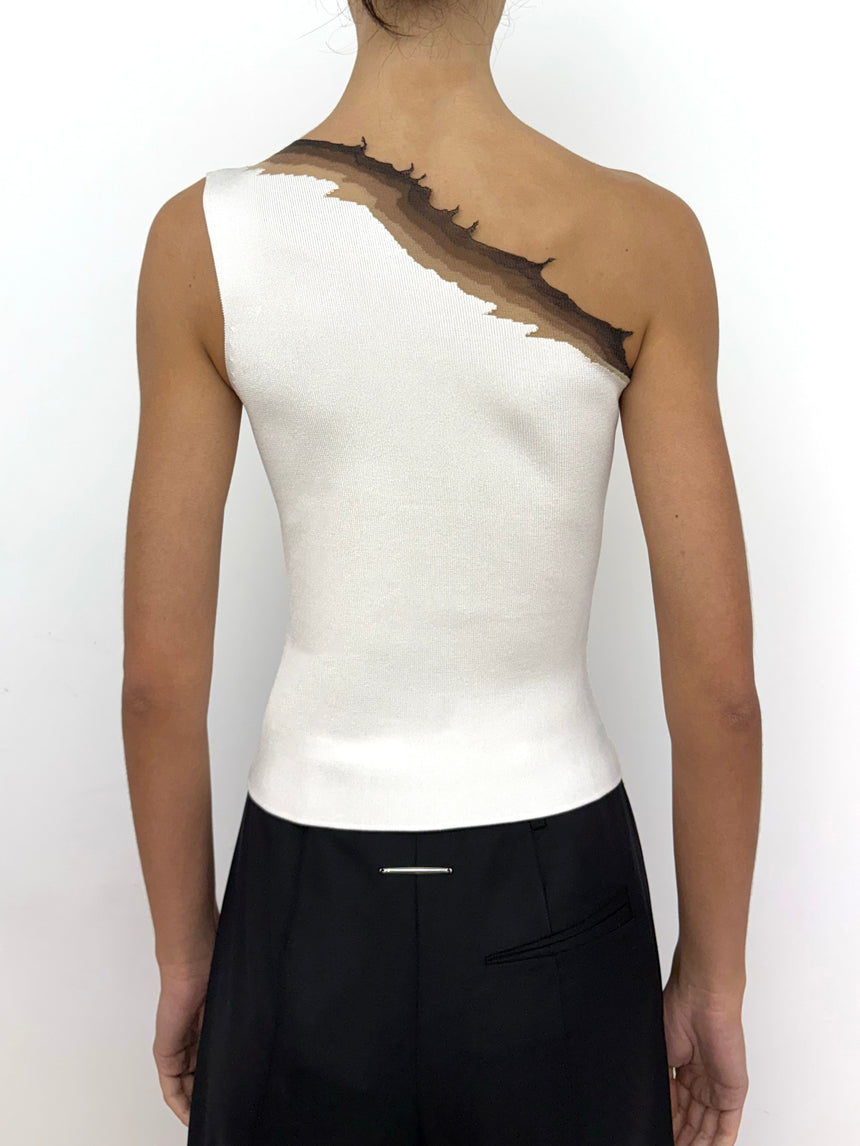 FLAME ONE SHOULDER TOP - IVORY