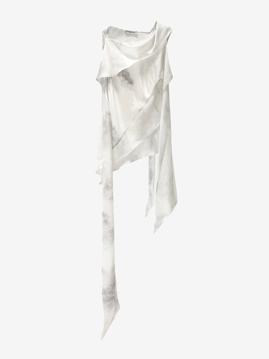 SILK BIAS SCARF TOP - ASH (Pre-Order)